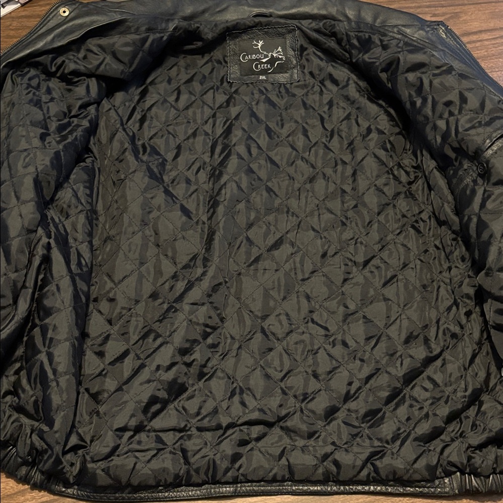 Caribou Creek VINTAGE 2XL Black Leather Jacket - Picture 4 of 5
